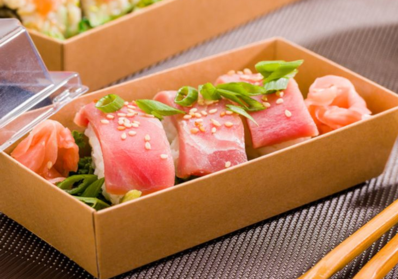 Kotak Kertas Sushi Boleh Terbiodegradasi Pakai